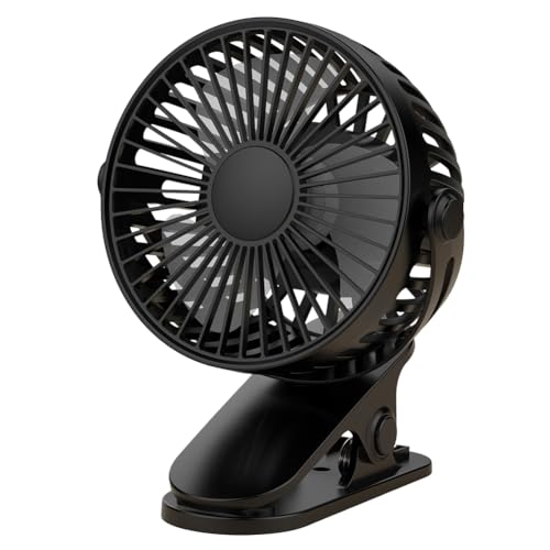 GNURBDILFO Anklemmbarer Ventilator, Kleiner Ventilator, USB-Aufladung, Tragbarer Ventilator für Den Außenbereich, Drehbar, Leise, 3-Gang-Einstellung, für Schlafzimmer, Büro A von GNURBDILFO