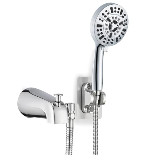 GNURBDILFO Badewannenarmatur Komplett Aus Metall mit 9 Sprüheinstellungen, Chromoberfläche, mit Integriertem Umsteller und Universell Passenden Adaptern GNURBDILFO Badewannenarmatur Komplett Aus Metall mit 9 Sprüheinstellungen, Chromoberfläche, mit Integriertem Umsteller und Universell Passenden Adaptern von GNURBDILFO