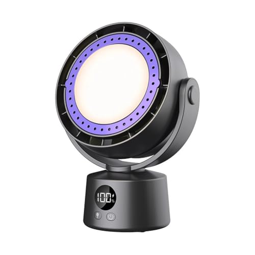 GNURBDILFO Blattloser Elektrischer Ventilator, Multifunktionaler Kabelloser Luftzirkulator, Leiser Ventilator für zu Hause, Desktop-Luftkühler mit LED-Licht B von GNURBDILFO