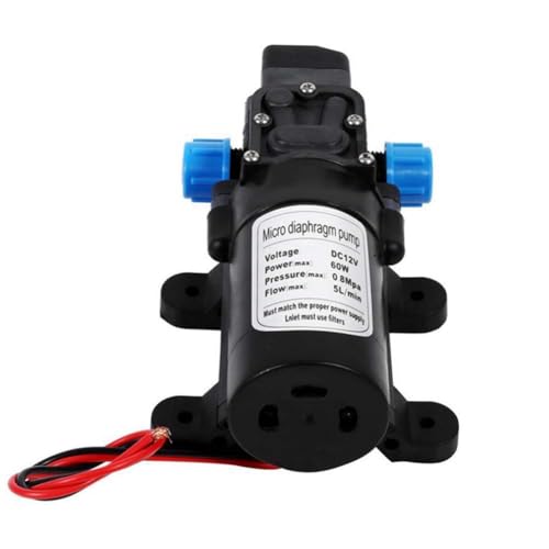 GNURBDILFO DC 12 V 60 W 120 PSI 5 L/Min Elektrische Wasserpumpe für die Landwirtschaft, Schwarz, Mini-Hochdruckmembran-Wassersprüher, Autowaschanlage von GNURBDILFO