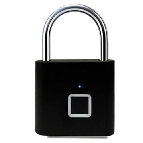 GNURBDILFO Fingerabdruckschloss Elektronisches Schloss Elektronisches Fingerabdruckschloss Vorhängeschloss Outdoor Wasserdicht und Rostfrei Schwarz von GNURBDILFO