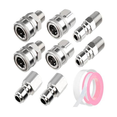 GNURBDILFO Hochdruckreiniger-Adapter für Hochdruckreiniger, Edelstahl NPT 3/8 Gewindeadapter-Set von GNURBDILFO