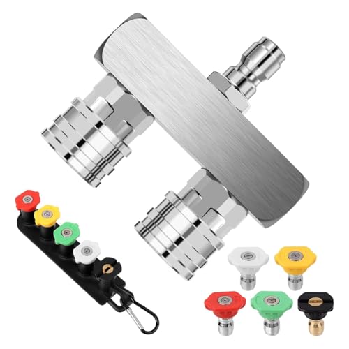 GNURBDILFO Hochdruckreiniger-Spitzen, 2-In-1-Hochdruckreiniger-Düsenspitze, Doppel-Hochdruckreiniger-Düse mit 10 Hochdruckreiniger-Sprühdüsen GNURBDILFO Hochdruckreiniger-Spitzen, 2-In-1-Hochdruckreiniger-Düsenspitze, Doppel-Hochdruckreiniger-Düse mit 10 Hochdruckreiniger-Sprühdüsen von GNURBDILFO