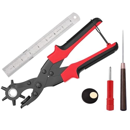 GNURBDILFO Leder-Locher-Set, Professionelles -Stanzzangen-Set, Extrem Robuster Rotationsstanzer, Präzises Mehrfachloch GNURBDILFO Leder-Locher-Set, Professionelles -Stanzzangen-Set, Extrem Robuster Rotationsstanzer, Präzises Mehrfachloch von GNURBDILFO