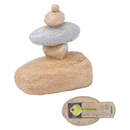 GNURBDILFO Rock-Schlüsselversteck für Den Außenbereich Verstecken Sie Einen Ersatzschlüssel Draußen, Wasserdicht, Fake Rock Key Hider Dekoration, Aufbewahrungsbox für Ersatzschlüssel von GNURBDILFO