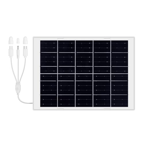 GNURBDILFO Solarmodul 8 W, Solarpanel, Aufladen Nach IP65, Wasserdicht, mit -Kabel für 5-V-, Kamera, Kamera mit Geringem Stromverbrauch, Solaraufladung von GNURBDILFO