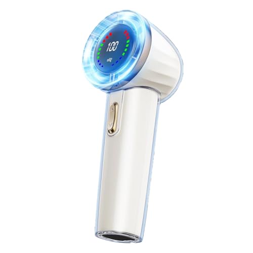 GNURBDILFO Tragbarer Handventilator, Geschwindigkeit (1-100) Einstellbarer Turbo-Mini-Ventilator, Wiederaufladbarer Tragbarer Ventilator mit Digitalanzeige,A von GNURBDILFO