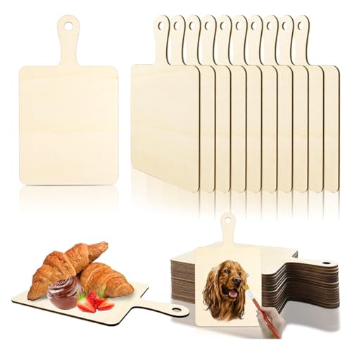 GNURBDILFO Unbearbeitetes Schneidebrett Aus mit, zum Basteln, Selbermachen, Weihnachtsdeko für Zuhause, Küche, Kochen (23,9 X 14 cm) von GNURBDILFO