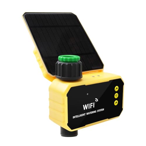 GNURBDILFO WLAN-Solar-Bewässerungstimer für Den Haushalt, Intelligente APP-Steuerung, Automatisches Bewässerungssystem, Wassertimer für Den Außenbereich, Gartengerät von GNURBDILFO