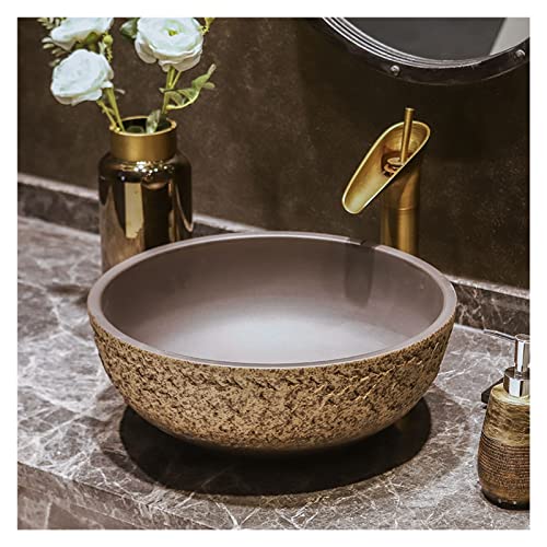Alte Keramikbehälter Vintage runden Waschbecken, über der Arbeitsplatte Porzellan Keramik Waschbecken, Marmor Textur Alte Keramikbehälter Vintage runden Waschbecken, über der Arbeitsplatte Porzellan Keramik Waschbecken, Marmor Textur von GNYVZXPLQ