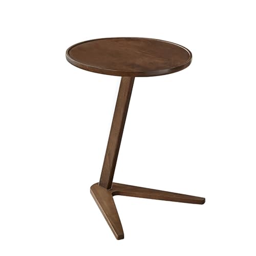 Beistelltisch Sofa, Runder Beistelltisch aus massivem Eichenholz, C-förmig, Mehrfarbig, mehrere Größen(D,50x50cm(19.7x19.7in)) von GNYVZXPLQ