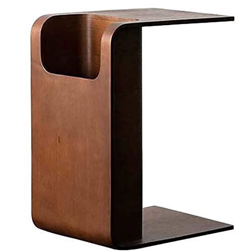 GNYVZXPLQ Beistelltisch Sofa, C-förmiger Beistelltisch aus Massivholz mit Stauraum, Sofa-Ende und Couchtisch, 45 x 35 x 60 cm (18 x 14 x 24 Zoll) Mehrfarbig(Walnut) von GNYVZXPLQ