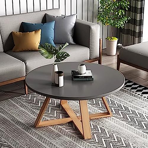 GNYVZXPLQ Beistelltisch Sofa, Runder Couchtisch aus Massivholz, Mehrfarbig, 50,8–80,9 cm Durchmesser(Grey,Diameter 31.5'') von GNYVZXPLQ