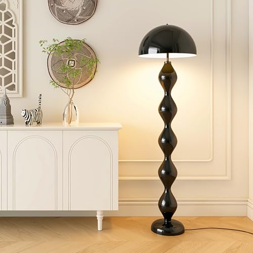 GNYVZXPLQ Beistelltisch Sofa, Stehleuchte Plug-In 3-Gang Dimmbar LED Fußschalter Pilzschirm Multicolor for Wohnzimmer Schlafzimmer(Black) von GNYVZXPLQ