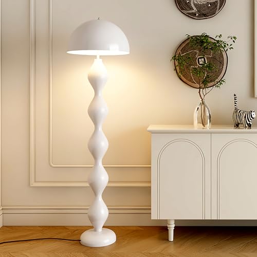 GNYVZXPLQ Beistelltisch Sofa, Stehleuchte Plug-In 3-Gang Dimmbar LED Fußschalter Pilzschirm Multicolor for Wohnzimmer Schlafzimmer(White) von GNYVZXPLQ