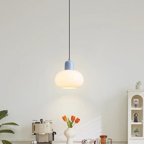 GNYVZXPLQ Beistelltisch Sofa, Verstellbarer Kronleuchter aus Eisen und Glas, LED, E12/E14, 12 W, Hellblau/Gelb, 17 cm Durchmesser(A) von GNYVZXPLQ