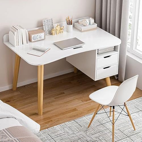 GNYVZXPLQ Computer-Tisch, Home-Office-Schreibtisch mit Schubladen Holz Studie Schreibtisch Multicolor mehrere Größen(White with Drawer,47.5" L x 23.5" W x 29" H) von GNYVZXPLQ