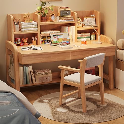 GNYVZXPLQ Computer-Tisch, Schreibtischschubladen, Bücherregal, Kleiner Raum, Home Office, Mehrfarbig, 39,4 x 23,6 x 41,7 Zoll(Natural) von GNYVZXPLQ