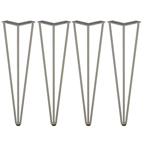 GNYVZXPLQ Metall Tisch Beinrahmen, 4er-Pack Haarnadel-Möbelbeine mit 3 Stangen, Mehrfarbig, 20–70 cm(Silver,65cm) von GNYVZXPLQ