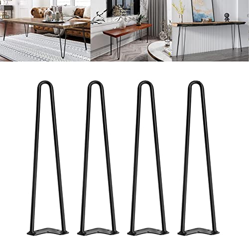 GNYVZXPLQ Metall Tisch Beinrahmen, Haarnadel-Tischbeine, 4er-Set, 16-28 Zoll, Schwarz(71cm) von GNYVZXPLQ