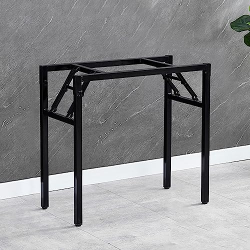 GNYVZXPLQ Metall Tisch Beinrahmen, Klappbarer Tischbeinrahmen aus Stahl, 150 kg, mit rutschfesten Fußpolstern, Mehrfarbig, mehrere Größen(Black,120x38x73cm) von GNYVZXPLQ