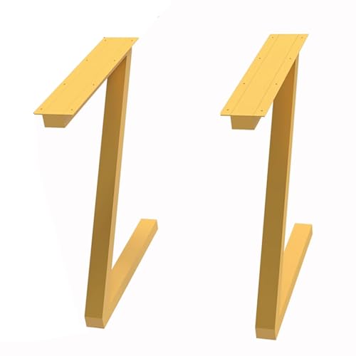 GNYVZXPLQ Metall Tisch Beinrahmen, Tischbeine aus Eisen in Z-Form mit Zubehör, 2er-Pack, Mehrfarbig, mehrere Größen(Gold,45 * 72cm/17.7 * 28.4in) von GNYVZXPLQ