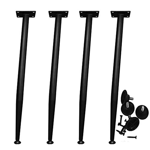 GNYVZXPLQ Metall Tisch Beinrahmen, Verstellbare Tischbeine aus Metall, 4er-Pack mit Hardware, Höhe 43–72 cm, Mehrfarbig(Black,70cm) von GNYVZXPLQ