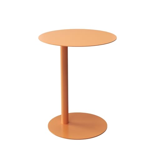 GNYVZXPLQ Multifunktionaler Klapptisch, C-förmiger Beistelltisch, runder Beistelltisch aus Metall, farbenfroher Sofa-Couchtisch for Snacks und Getränke(Orange,15.75" Lx15.75 Wx24.8 H(40x40x63cm)) von GNYVZXPLQ