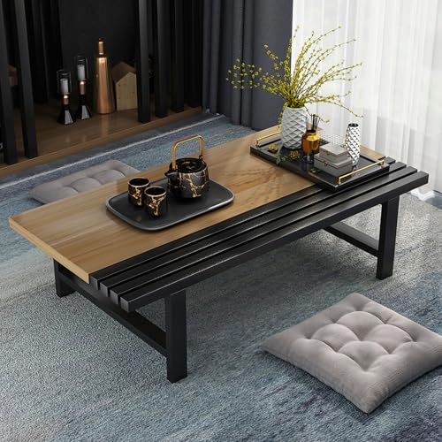 GNYVZXPLQ Multifunktionaler Klapptisch, Japanischer rechteckiger Bodentisch, Chabudai-Kaffee-/Teetisch aus Holz for das Wohnzimmer zu Hause(Walnut,23.62" Lx11.81 Wx9.84 H(60x30x25cm)) von GNYVZXPLQ