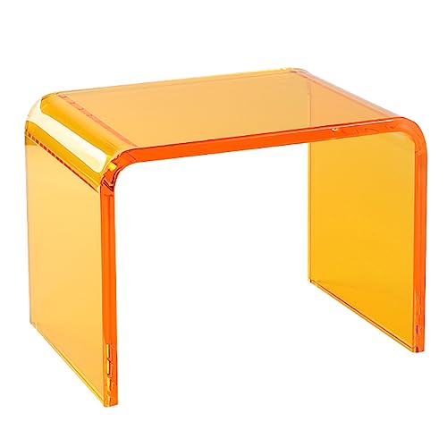 GNYVZXPLQ Multifunktionaler Klapptisch, U-förmiger moderner Beistelltisch aus klarem Acryl, Couchtisch for kleine Räume(Orange,32x23x23.5cm(13x9x9)) von GNYVZXPLQ