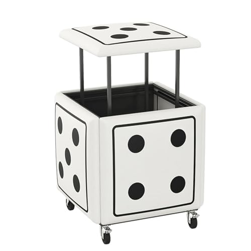 Multifunktionaler Klapptisch, 5-in-1-Sitzwürfel aus PU-Leder, stapelbarer Sofastuhlhocker mit Lenkrollen, quadratischer ineinander stapelbarer Ottoman-Würfelhocker, beweglicher wasserdichter Fußhocker von GNYVZXPLQ