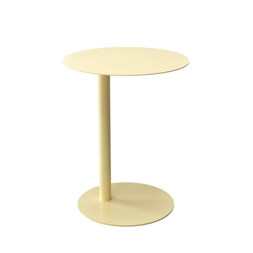 Multifunktionaler Klapptisch, C-förmiger Beistelltisch, runder Beistelltisch aus Metall, farbenfroher Sofa-Couchtisch for Snacks und Getränke(Light Yellow,15.75"Lx15.75"Wx19.69"H(40x40x50cm)) von GNYVZXPLQ