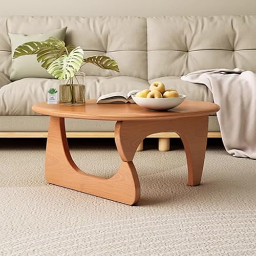 Multifunktionaler Klapptisch, Dreieckiger Couchtisch aus Massivholz, Mid Century Modern Kaffee- und Teetisch for Wohnzimmer, Abstrakte unregelmäßige Bauernhaus-Mitteltische(Cherry,35.43"Lx22.83"Wx15.7 von GNYVZXPLQ