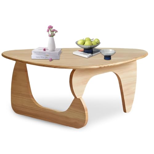 Multifunktionaler Klapptisch, Dreieckiger Couchtisch aus Massivholz, Mid Century Modern Kaffee- und Teetisch for Wohnzimmer, Abstrakte unregelmäßige Bauernhaus-Mitteltische(Log,35.43"Lx22.83"Wx15.75"H von GNYVZXPLQ