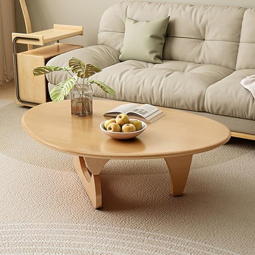 Multifunktionaler Klapptisch, Dreieckiger Couchtisch aus Massivholz, Mid Century Modern Kaffee- und Teetisch for Wohnzimmer, Abstrakte unregelmäßige Bauernhaus-Mitteltische(Log,43.31"Lx30.71"Wx15.75"H von GNYVZXPLQ