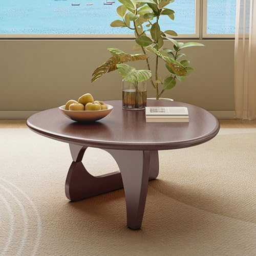 Multifunktionaler Klapptisch, Dreieckiger Couchtisch aus Massivholz, Mid Century Modern Kaffee- und Teetisch for Wohnzimmer, Abstrakte unregelmäßige Bauernhaus-Mitteltische(Walnut,35.43"Lx22.83"Wx15.7 von GNYVZXPLQ