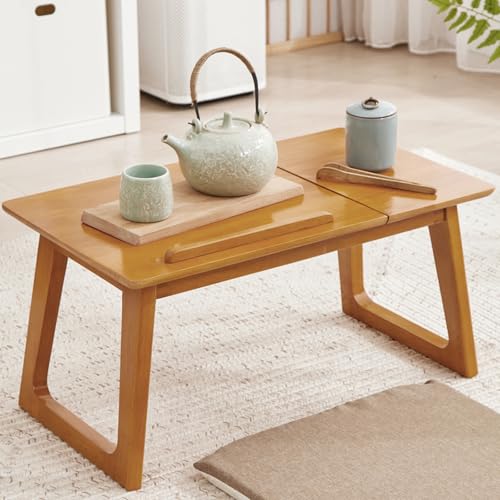 Multifunktionaler Klapptisch, Kleiner Klapptisch aus Holz, verstellbarer Laptop-Schreibtisch mit kippbarer Platte for Betttablett-Schreibtisch mit klappbaren Beinen for das Home Office(Cherry) von GNYVZXPLQ