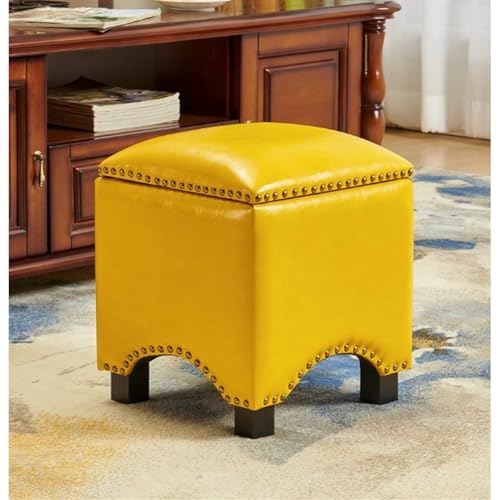Multifunktionaler Klapptisch, Ottomanischer Fußhocker mit Stauraum, Lederhocker mit Beinen, Ottomanischer Fußhocker mit rutschfesten Polstern, Kleiner Fußstuhl unter dem Schreibtisch, Ottomane mit Sta von GNYVZXPLQ