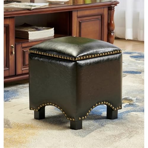 Multifunktionaler Klapptisch, Ottomanischer Fußhocker mit Stauraum, Lederhocker mit Beinen, Ottomanischer Fußhocker mit rutschfesten Polstern, Kleiner Fußstuhl unter dem Schreibtisch, Ottomane mit Sta von GNYVZXPLQ