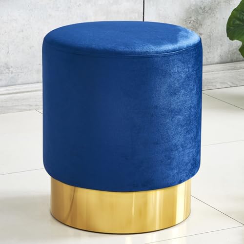 Multifunktionaler Klapptisch, Runder osmanischer Fußhocker, Fußstützenhocker aus Samt mit vergoldeter Basis, gepolsterter Schminkhocker, moderner osmanischer Fußhocker for Wohnzimmer und Schlafzimmer, von GNYVZXPLQ