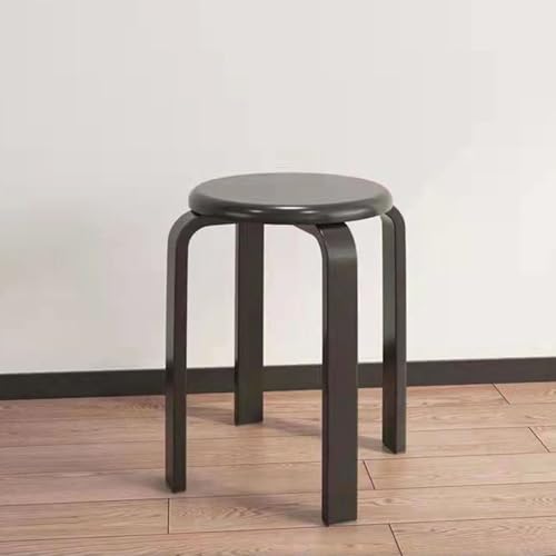 Multifunktionaler Klapptisch, Stapelbarer Holzhocker, 2er-Set runder Hocker aus Massivholz, tragbare Barhocker mit rutschfester Filzunterlage, moderner, schlichter Thekenstuhl ohne Rückenlehne for Ess Multifunktionaler Klapptisch, Stapelbarer Holzhocker, 2er-Set runder Hocker aus Massivholz, tragbare Barhocker mit rutschfester Filzunterlage, moderner, schlichter Thekenstuhl ohne Rückenlehne for Ess von GNYVZXPLQ