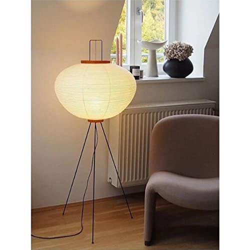Multifunktionaler Klapptisch, Weiße Papier-Stehlampe, japanische Laternen-Stehlampe, handgefertigte Papierlampenkörper-Reispapier-Stehlampe mit Chrom-Nachttisch-Schreibtischlampe for Schlafzimmer, Kin von GNYVZXPLQ