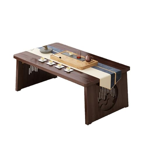 Multifunktionaler Klapptisch, japanischer Bodentisch, Bett-Laptop-Schreibtisch mit klappbaren Beinen, Frühstücks-Serviertablett-Tisch im Bett, Bodentisch im japanischen Stil for Tee und Kaffee, antike von GNYVZXPLQ