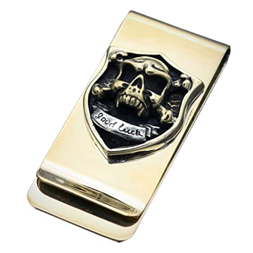 GNbow Metall-Geld-Clip, Messing-Schädel-Geld-Clip, Geld-Clip-Geldbörsen for Männer, Vatertag-Geld-Clip von GNbow