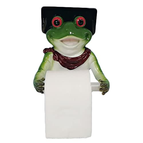 Lustiger Frosch-Toilettenpapierhalter, Toilettenpapierhalter zur Wandmontage, Badezimmer-Dekoration, Papierhandtuchhalter (Color : Dark Green, S : 20.5 * 18.5 * 12.5cm) von GNbow