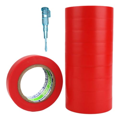 10 Stück Selbstklebendes PVC-Isolierband Mit Spannungsprüfer – Insgesamt 16 Fuß X 10 Zoll, Wasserdichtes Und Flammhemmendes Isolierband Zur Reparatur Und Abdichtung Von Kabeln – Rot 10 Stück Selbstklebendes PVC-Isolierband Mit Spannungsprüfer – Insgesamt 16 Fuß X 10 Zoll, Wasserdichtes Und Flammhemmendes Isolierband Zur Reparatur Und Abdichtung Von Kabeln – Rot von GO BEYOND YOURSEIF