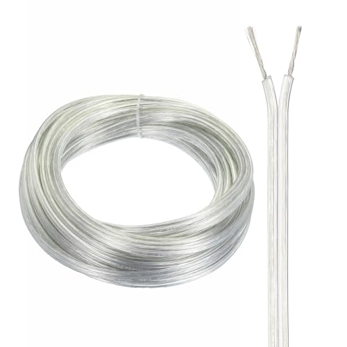 16-28 Gauge 2 Conductor Clear Electrical Wire LED Extension Cable 16-28/2 Awg 15FT-100FT Tinned Copper Core Wire, For LED Strip Lighting, Electronic Equipment Connection(50ft,28/2AWG) von GO BEYOND YOURSEIF