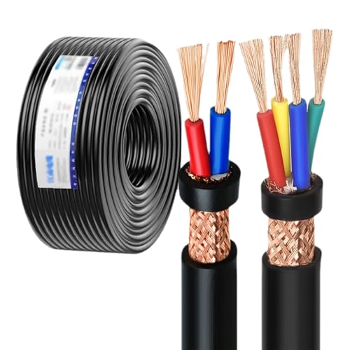 17/18/20 Gauge 2/3/4 Leiter Elektrisches Kabel 30FT-120FT Abgeschirmte Leitung 18/20/22AWG, Niederspannungskabel Reines Kupfer-Anschlusskabel PVC-Kabel(60ft,3c-15 AWG) von GO BEYOND YOURSEIF