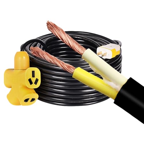 2-adriges Verlängerungskabel Mit Stecker Und Buchse, 1,5 Mm²/2,5 Mm²/4 Mm², Wasserdichtes PVC-Kabel For Den Außenbereich Mit Staubkappe Und Kabelclips, Gelb/Schwarz(Black,32FT_2C-4MM2) von GO BEYOND YOURSEIF