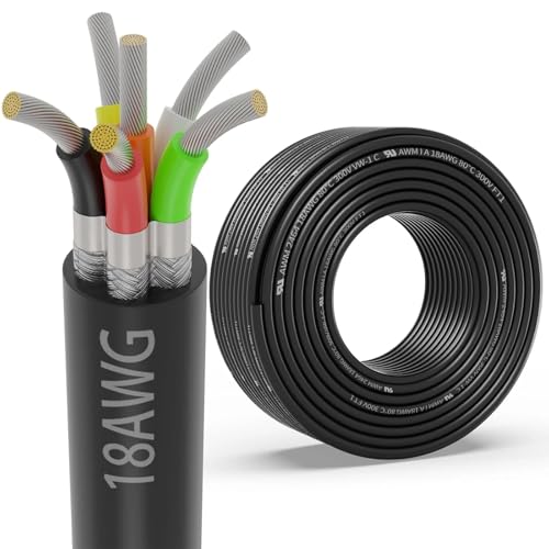 20 AWG 4-adriges Kabel, Geschirmtes Ketten-CNC-Kabel, UL2464, Verzinnter Kupferkern, Extrem Flexibles 20-Gauge-Elektrokabel For CNC-Fräsmaschinen, CNC-Spindeln, Roboterarme, 3D-Drucker Usw.(26FT,6c-18 von GO BEYOND YOURSEIF